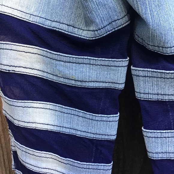 Vintage 90s Le more translucent blue flared denim jeans womens size 7 - Picture 9 of 11